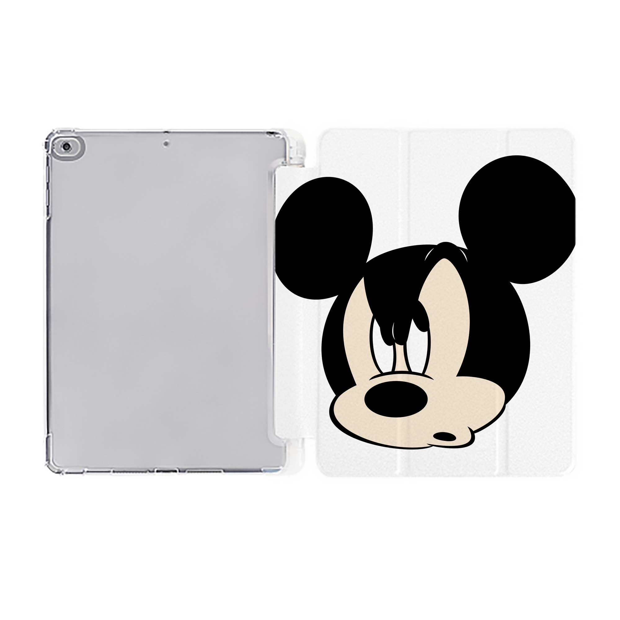 ミッキーマウス Mickey Mouse IPad ケース ペン収納付き 三つ折りスタンド PUレザー×シリコン 対応機種9.5/10.5/10.9インチ
